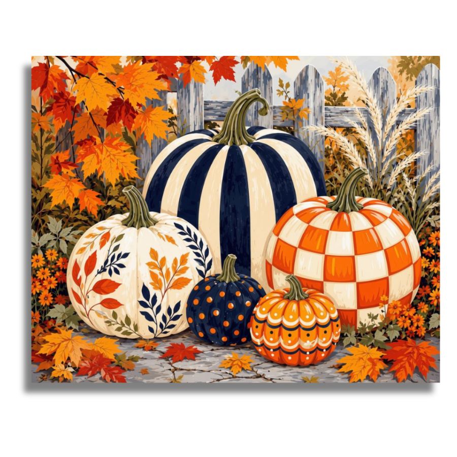 Decorated Pumpkins Canvas - Paint by numbers