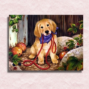 Dog Puppy Canvas - Painting by numbers shop