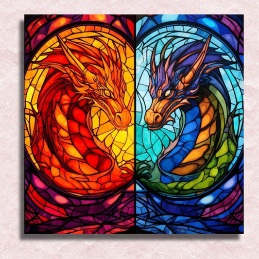 Dragons of Fire and Ice Canvas - Painting by numbers shop
