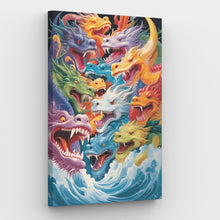 Laad de afbeelding in de Gallery-viewer, Dragons Swarm - Paint by numbers canvas