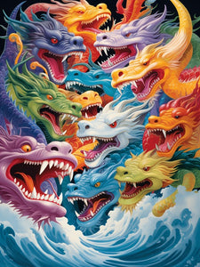 Dragons Swarm - Paint by numbers