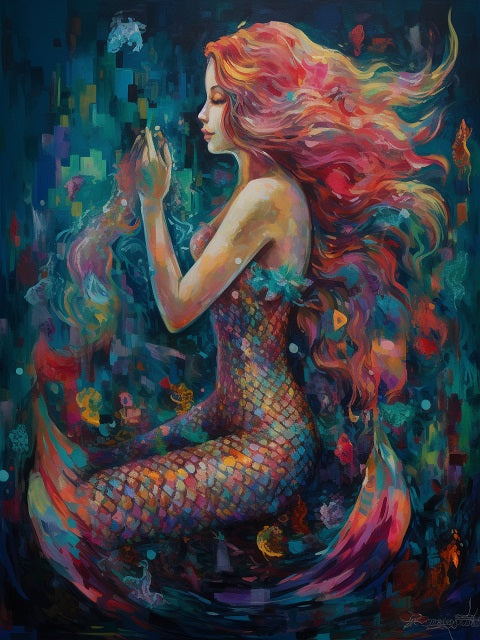 Dreaming Mermaid Paint by Numbers