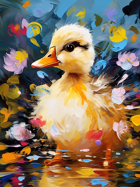 Duckling Colorful Joy - Paint by numbers