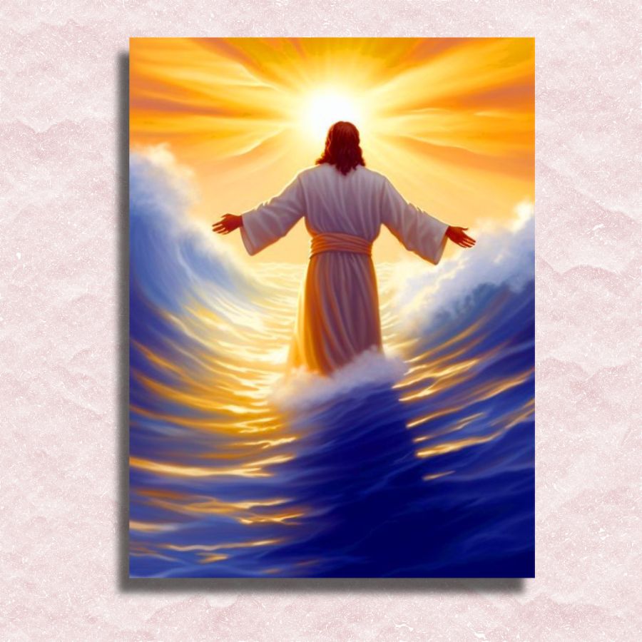 Het licht van Jezus omarmen Canvas - Verf op nummer