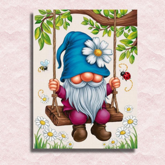 Enchanted Spring Gnome Canvas - Paint by numbers