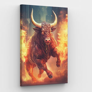 Fierce Bull Canvas - Schilderij op nummerwinkel