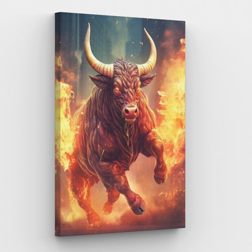 fierce bull canvas - Paint by numbers