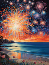 Load image into Gallery viewer, Fireworks at the Sea - Paint by numbers