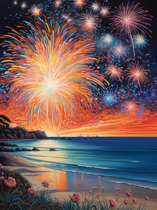 Fireworks at the Sea - Paint by numbers