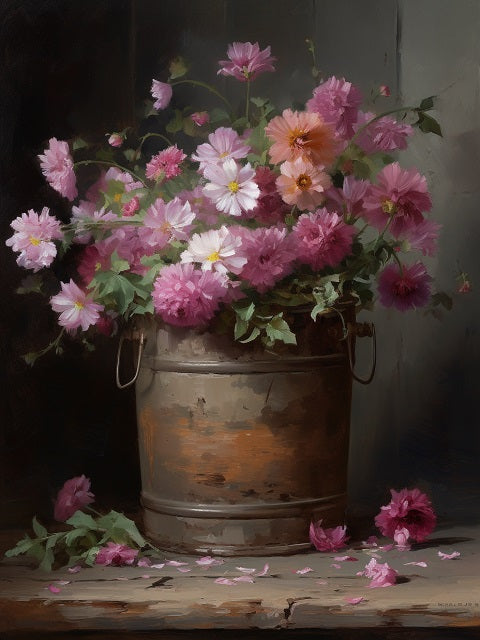 Flowers in Bucket - Painting by numbers shop