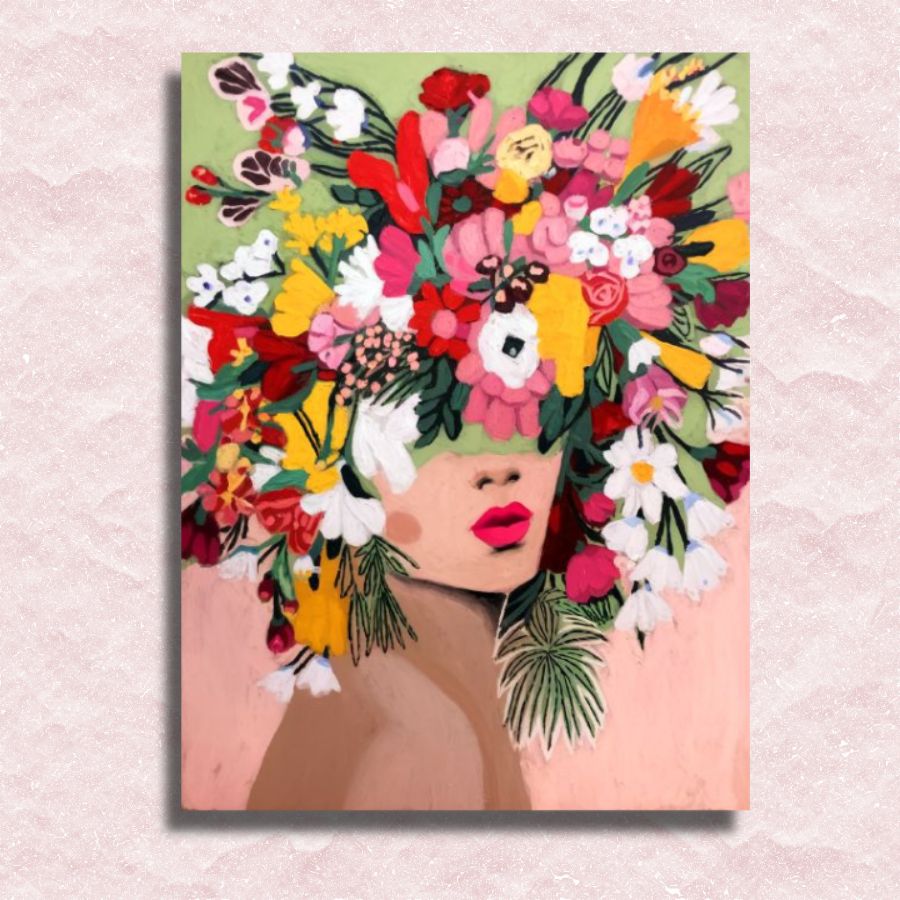 Flowery Lady Canvas - Paint by numbers