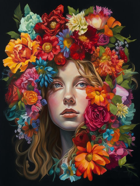 Flowery Lady - Painting by numbers shop
