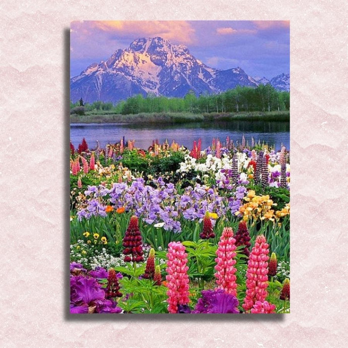 Flowery Landscape Canvas - Painting by numbers shop