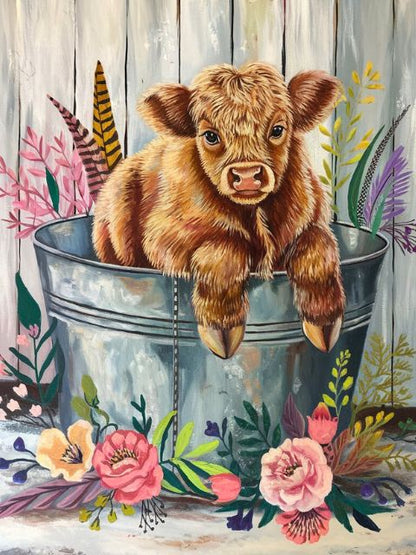 Fluffy Springtime Calf - Paint by numbers