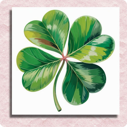 Four-leaf clover illustration on a white background. Four-Leaf Clover - Paint by numbers