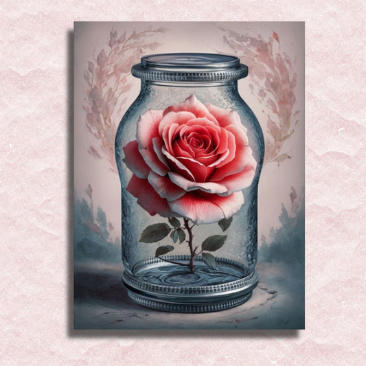 Fragile Rose in Glass Canvas - Paint by numbers