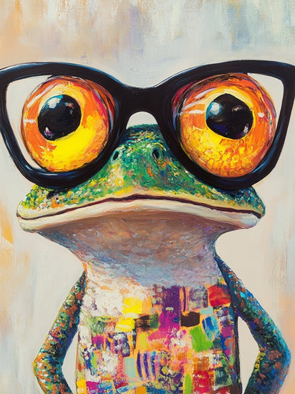 Frog with Glasses - Paint by numbers