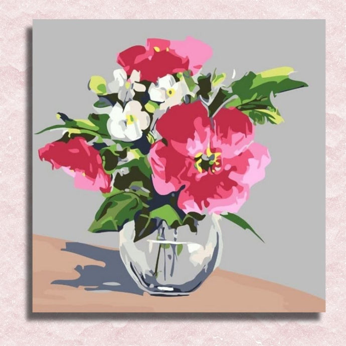 Full Jar of Flowers Canvas - Painting by numbers shop