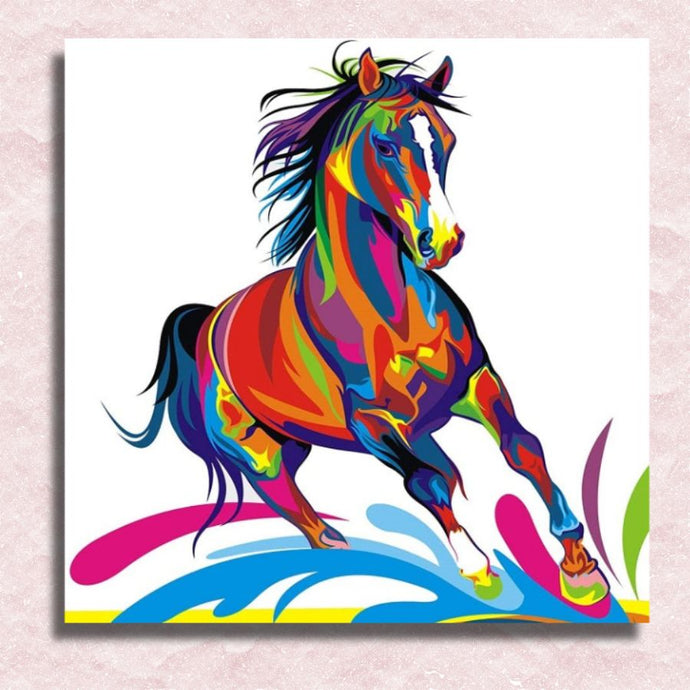 Galloping Color Horse Canvas - Painting by numbers shop