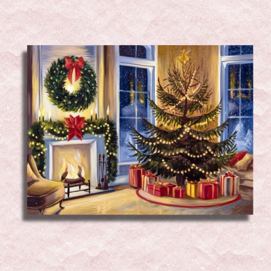 Golden Christmas Night Canvas - Paint by numbers