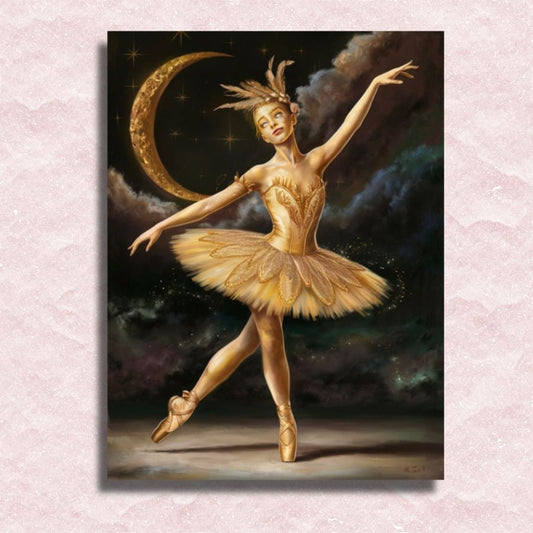 Golden Ballerina Canvas - Painting by numbers shop