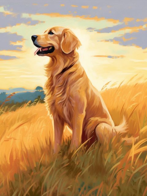 Golden Retriever - Painting by numbers shop