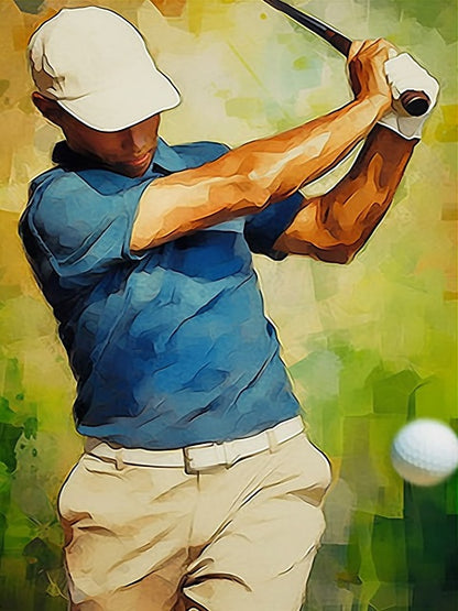 Golfspieler - Malen-nach-Zahlen-Shop