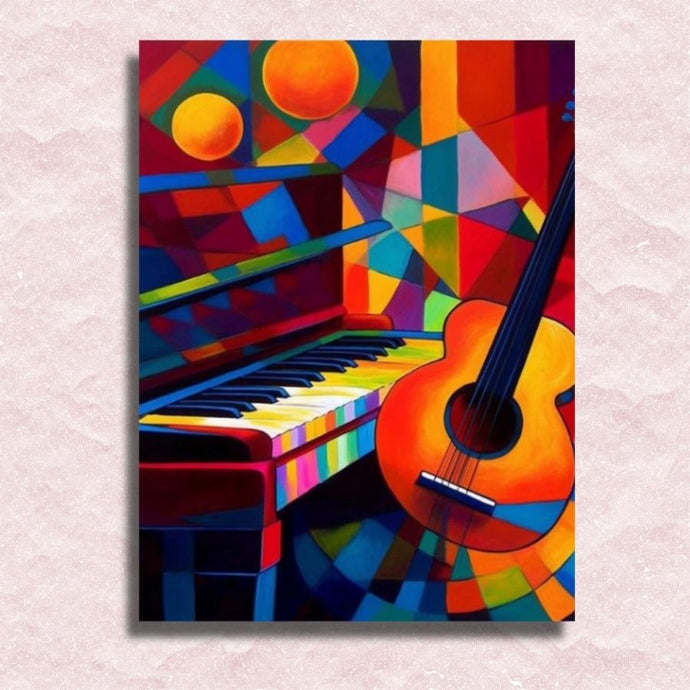 Guitar and Piano Canvas - Painting by numbers shop