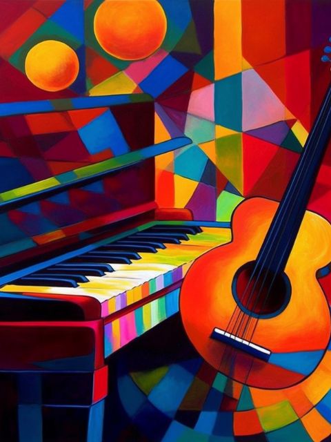Guitar and Piano Paint by nzmbers