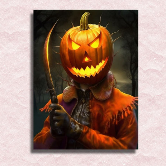 Halloween Pumpkin Murderer Canvas - Painting by numbers shop