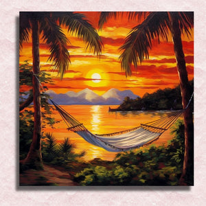 Hammock on the Beach Canvas - Paint by numbers