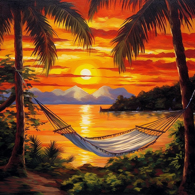Hammock on the Beach - Painting by numbers shop