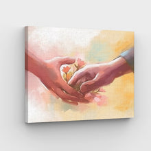 Laad de afbeelding in de Gallery-viewer, Hands in Love Paint by numbers canvas