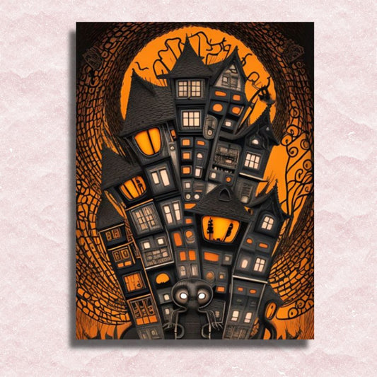 Haunted Moonlit Manor Canvas - Painting by numbers shop
