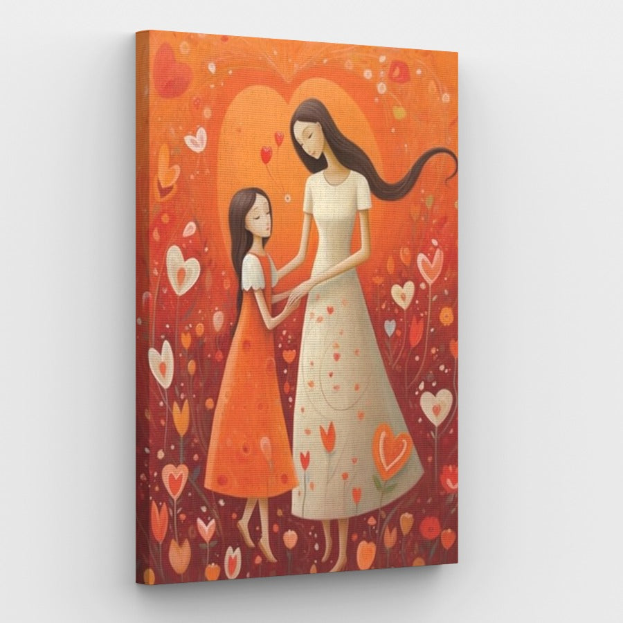 Heart Mom Canvas - Painting by numbers shop