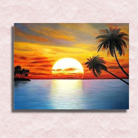Himmlischer Strand-Sonnenuntergang auf Leinwand – Malen-nach-Zahlen-Shop