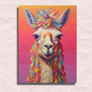 Hippie Llama Canvas - Schilderij op nummerwinkel