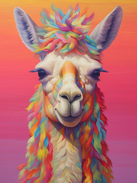 Hippie Lama Paint by numbers