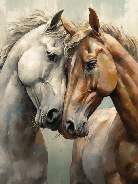 Horses in Love - Painting by numbers shop