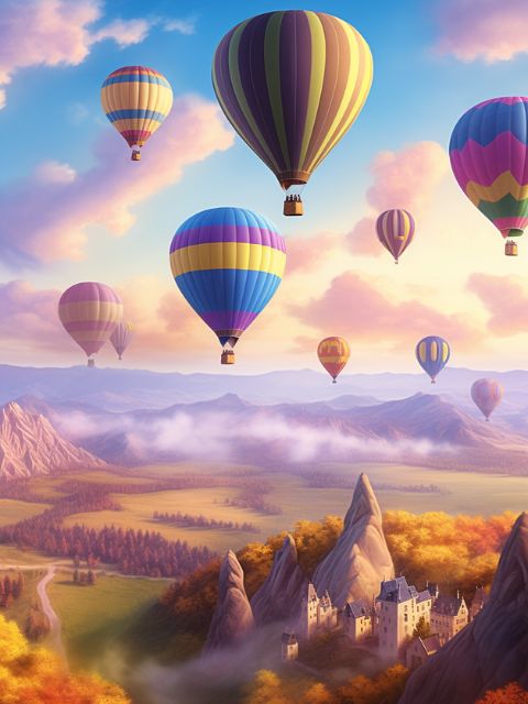 Hot Air Balloons - Painting by numbers shop