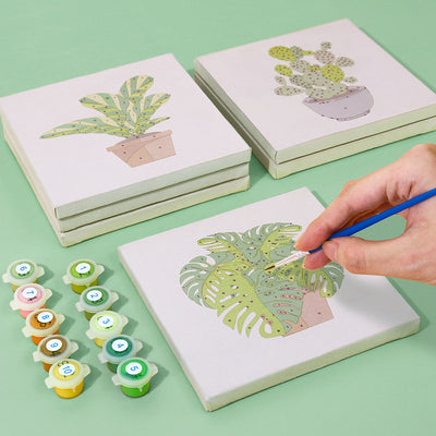 Set of Mini paint by numbers kits - How to paint