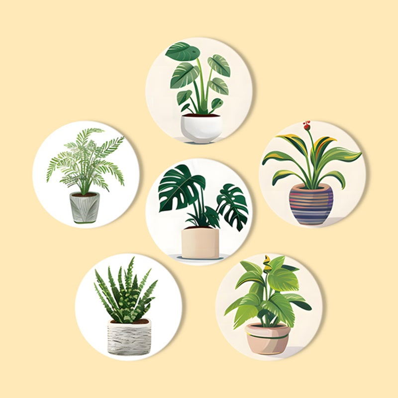 Houseplants Coasters 6 Pack Paint by Numbers - Paint by numbers