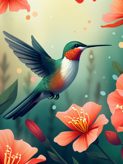 Hummingbird - Painting by numbers shop
