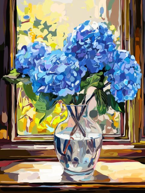 Hydrangea Harmony - Paint by numbers