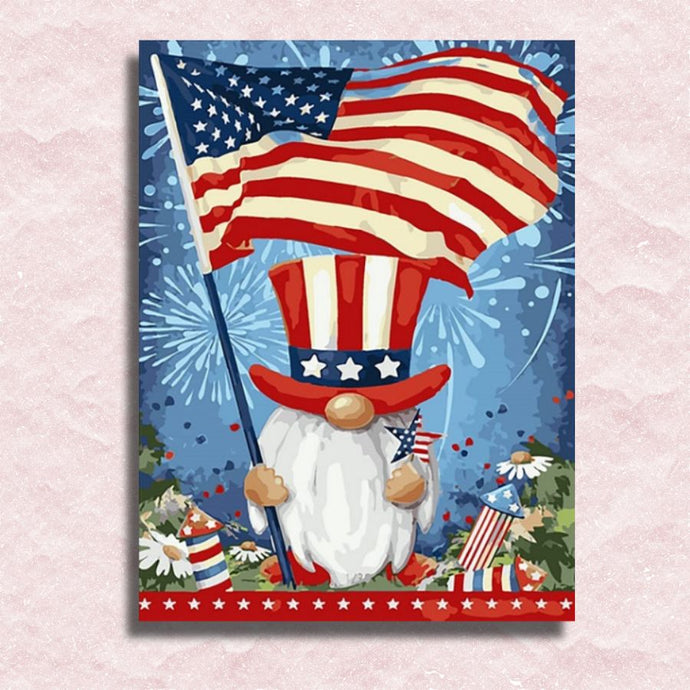Independence Day Gnome Canvas - Painting by numbers shop