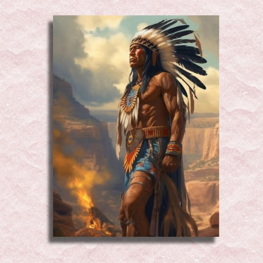 Indian Warrior Canvas - Painting by numbers shop