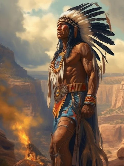 Indian Warrior - Schilderen op nummer winkel