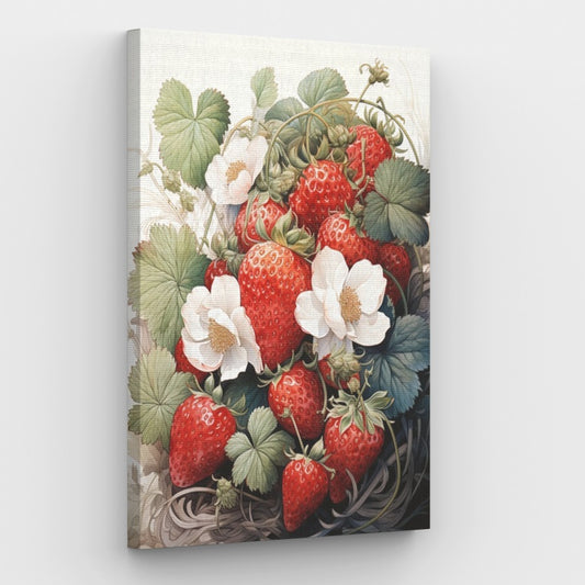 Juicy Strawberries Canvas - Painting by numbers shop
