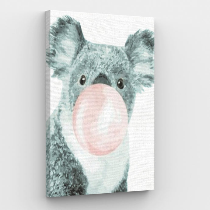 Koala Bubble Gum Canvas - Painting by numbers shop