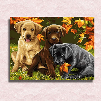 Labrador Puppies Canvas - Painting by numbers shop
